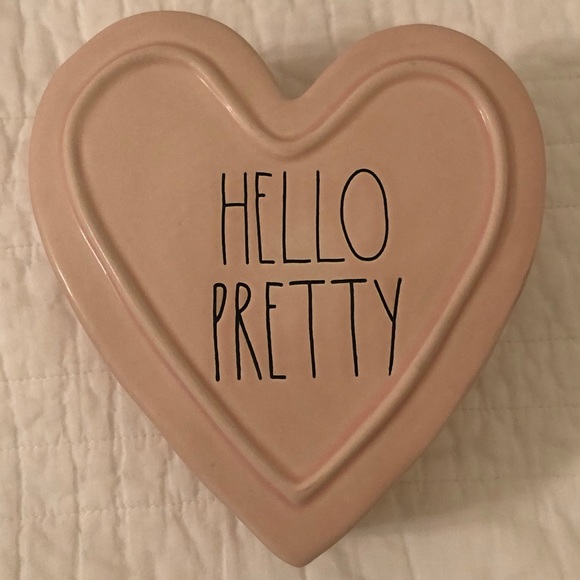 NEW Rae Dunn Hello Pretty Pink Ceramic Trinket Box - Picture 3 of 7